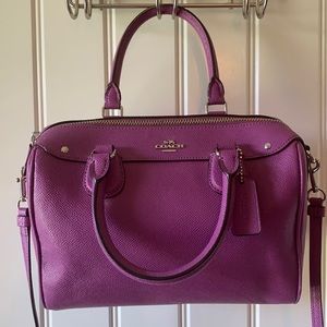 Crossgrain Leather Hyacinth Purple Coach Purse